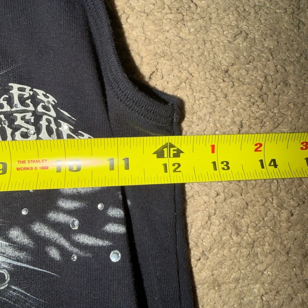 Vintage Harley Davidson Graphic Rose Bedazzled Tank Top - Picture 6 of 6